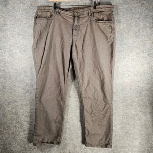 English Laundry Mens Pants 42x29.5 Brown Pinstripe Casual Comfort Fit Hipster